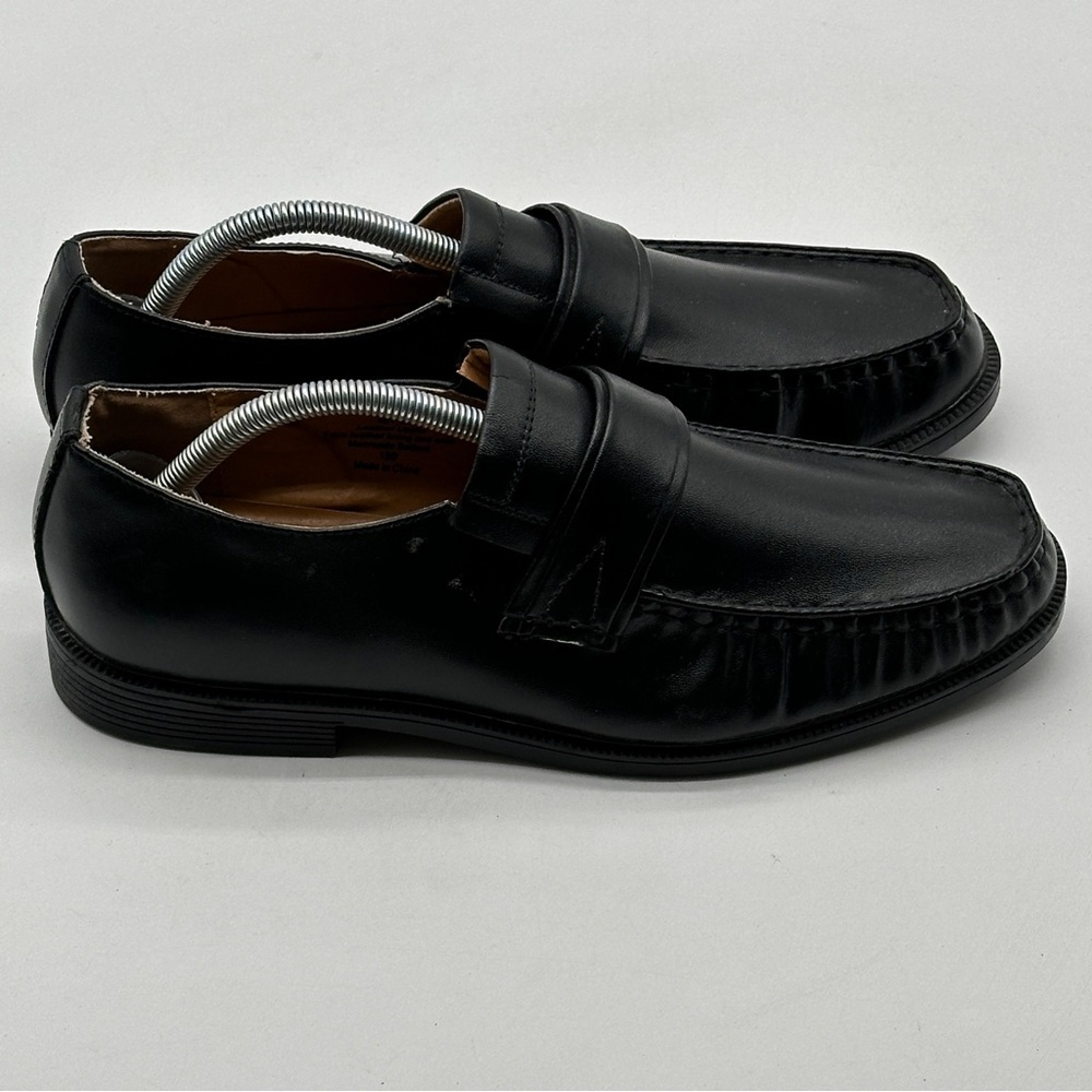 Haband Executive Division Black Leather Manmade Bottom Loafer Dress Shoe 10‎ D